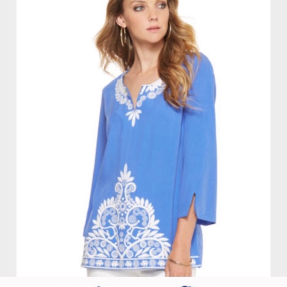 Lilly Pulitzer Charlotte Tunic, periwinkle, XS